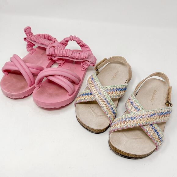 Bundle of 2 Toddler Little Girl Summer Beach Sandals, EUC, Size 10 - Picture 1 of 5